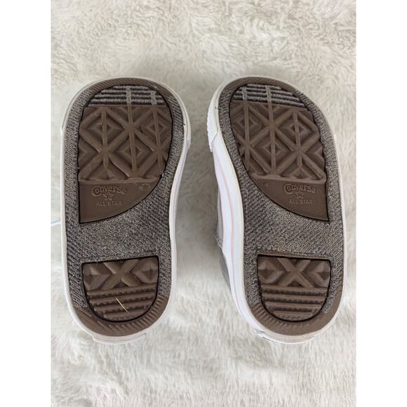 Converse All Star Toddlers Size 5 Gray & With Pink Canvas Low-Top Sneakers - Picture 8 of 9